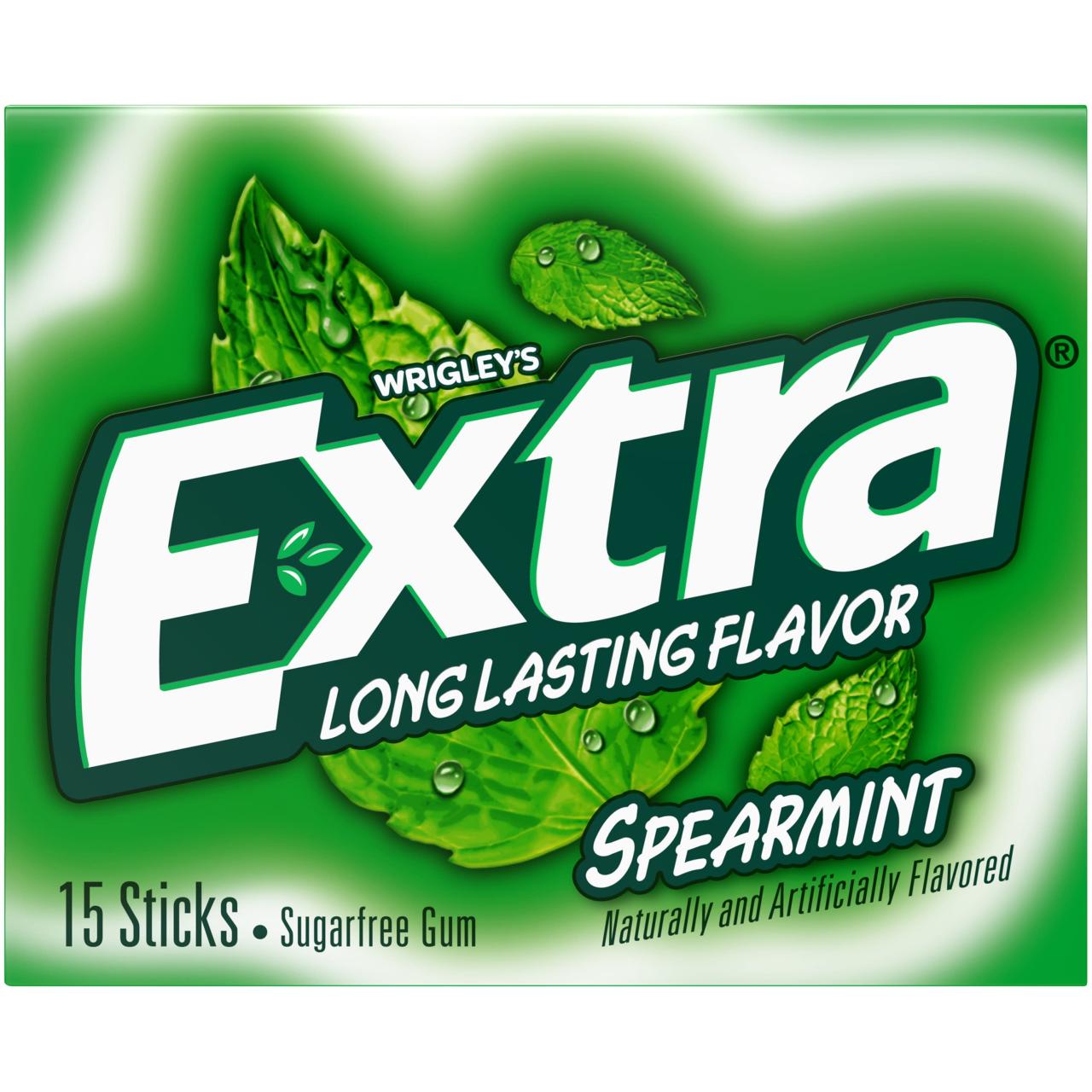 Extra Gum Spearmint Sugar Free Chewing Gum, Single Pack - 15 Stick ... Extra Gum Spearmint Sugar Free Chewing Gum, Single Pack - 15 Stick ...