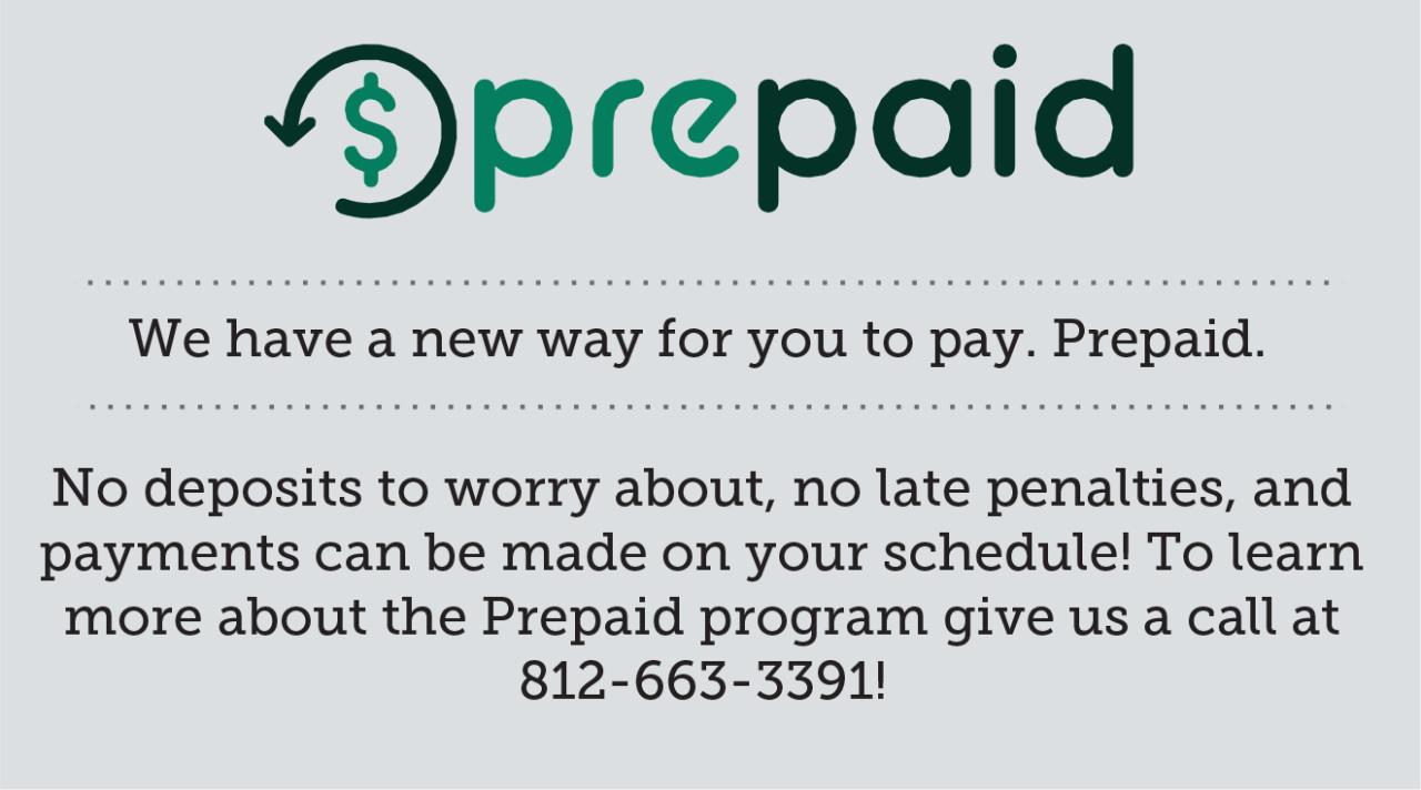 A new way to pay ... Prepaid! - Indiana Connection