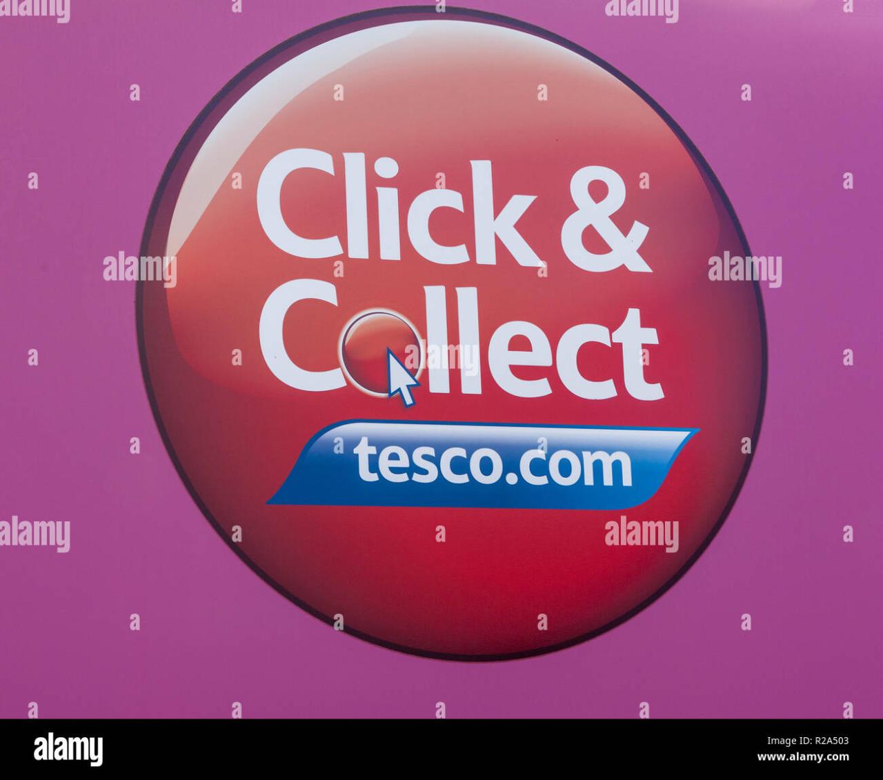 Tesco supermarket Click and Collect groceries facility in England, UK ...